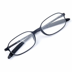 [Soarea] おしゃれメガネレディースメンズ超軽量柔らかいフレームブルーライトカット読書用 大きく見える 携帯用メガネ (度数+4.00, ブラ