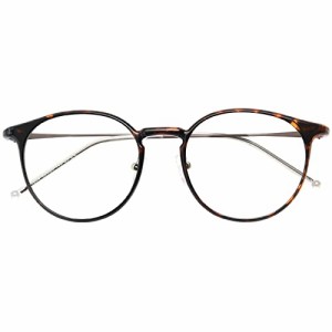 [Dollger] ブルーライトカット 伊達メガネ 度なし 超軽量 TR90 眼鏡 だてめがね ラウンド 丸型 PC ボストン型 透明レンズ メタルフレーム