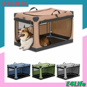 Petsfit 犬用ソフト 犬 クレート 中型犬 小型犬 猫 76Hx50Wx48.5H cm ペットハウス ペットケージ ペットキャリー 犬ケージ 折りたたみ式 