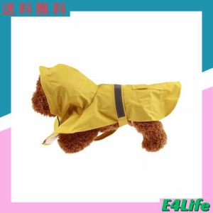 SATiNU 犬用 レインコート レインウェア ポンチョ ペット 通気 軽量 反射テープ付き 雨具 カッパ PU 柔らかい 着脱簡単 洋服 小型犬 中型