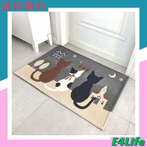 玄関マット ねこ柄 ラグマット 猫柄 室内 屋内 おしゃれ かわいい カーペットリビング対応 キッチンマット 洗面所マット 玄関まっと 洗え