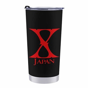 X-JAPAN マグカップ コーヒーカップ コンビニカップ 蓋付き 持ち運び 600ml 直接ドリップ ステンレス製 ストロー キャラクター グッズ 保