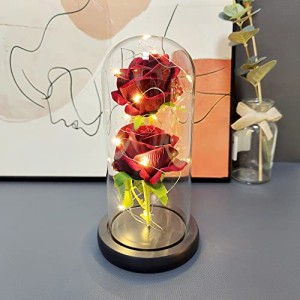 バラ 造花 Lechin 枯れない花 薔薇 造花 フラワーライト LEDライト付き電池式 薔薇 花束 プレゼントバラ バレンタインデー 母の日 お祝い