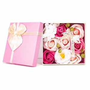 Epicpetal ソープフラワー バラの形をしたハンドメイドのフラワーソープ ギフトボックス 誕生日や記念日のプレゼントに最適 ピンク