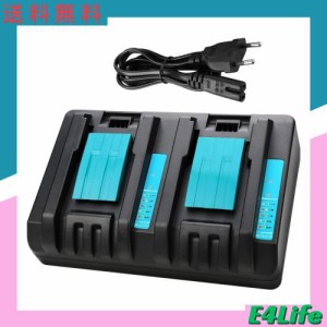 Ehomtikk 互換 マキタ 充電器 DC18RD 2口充電器 マキタ 14.4V/18V バッテリー 対応 DC18RD電動工具用 チャージャー 2個同時充電