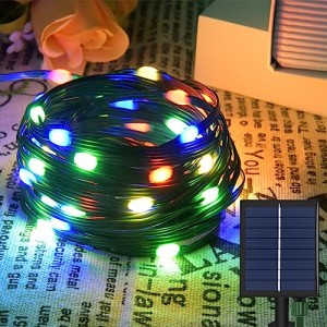 【革新版大玉ビーズ】 LED イルミネーションライト ソーラー ストリングライト LEDイルミネーション クリスマスツリーライト 屋外 防水 