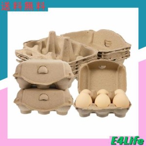 Hepatton 卵ケース 紙の卵パック 6 ガード 鶏卵カートントレイ 蓋付き卵ホルダー収納ボックス卵ラック卵容器 持ち運びが簡単 冷蔵庫収納 