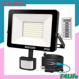 MIKISEN LED センサーライト 投光器 50W 調光タイプ 昼白色 6500K 6000LM 600w相当 1.8コード 人感センサーライト led 防水IP66 屋外 玄