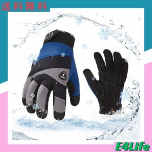 [Vgo...] 防寒作業手袋 -20℃ or -20℃以上に 3M C150裏綿付 防寒テムレス タッチパネル 防水低温作業 冷蔵庫グローブSL7721FW,1双入(S,