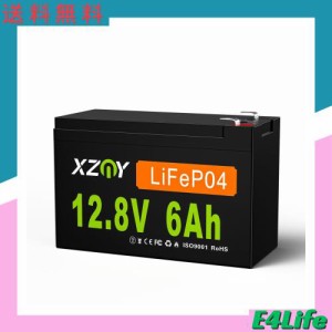 XZNY 12V 6Ah リン酸鉄リチウムイオンバッテリー 充電式バッテリー LiFePO4ディープサイクルバッテリー 5000回以上のサイクル寿命 10A BM