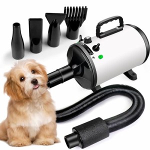 DayPlus ペットドライヤー 犬のドライヤー 無段階速度制御 ペット用 ドライヤー 2800W 大風量 ブロワー 犬用ドライヤー 速乾 風量 温度連