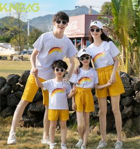 親子ペア 2点セット親子ペアルック親子服レディース メンズ家族お揃い服Ｔシャツ ショートパンツ 親子コーデ夏 半袖トップス上下セット子