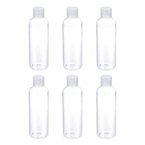 PATIKIL 200ml スクイズボトル 6本 補充可能 ディスペンシングボトル プラスチック フリップキャップ付き 旅行 世帯用 クリア