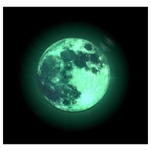Wanda-b ウォール ステッカー 光る 月 蓄光 満月 夜光 天井 に 貼って 眺める 最高 大きい ビッグサイズ 迫力満点 30？ x 30cm こだわり
