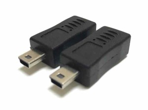 AGG 2個セット Micro USB Mini USB 変換アダプタ コネクタ マイクロUSB メス から ミニUSB オス A35S-M-Mi