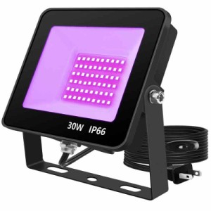 ブラックライト 30W LED投光器 紫外線UVブラックライト 防水IP65 パーティー用品 舞台照明 店舗壁面 街灯 画廊 公園 看板 装飾ライト釣り