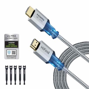 HiFind HDMI Ver2.1 Ultra High Speed認証ケーブル 26-30AWG OFC HDMI2.1ケーブル 8K@60Hz/4K@120Hz hdmiケーブル2.1規格48Gbps超高速 hd