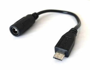 Access DC電源 変換ケーブル マイクロUSB オス/メス 外径5.5mm 内径2.1mm DY18