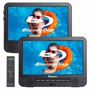 NAVISKAUTO ヘッドレストモニター 2台 ブルーレイプレーヤー ポータブル フロントスピーカー 10.1インチ dvdプレーヤー 車載 Blu-ray HDM