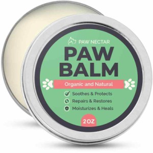 Paw Nectar 100% オーガニック成分の犬用肉球クリーム 肉球バーム 傷ついた犬の肉球を癒し修復 ナチュラルクリームバター、ワックス、保