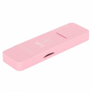 MP3音楽プレーヤー USB MP3プレーヤー 3.5mmイヤホン付き ポータブル USB充電 小型 (ピンク)