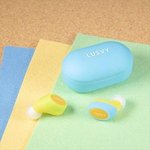 LUSVY パステルシリーズ　左右2トーンカラー完全ワイヤレスイヤホン L101TWS ブルー/イエロー