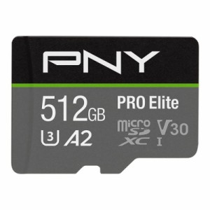 PNY 512GB PRO Elite Class 10 U3 microSDXC Flash Memory Card 無期限 国内正規品 P-SDUX512U3100PRO-GE グレー