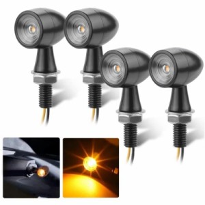 one+lifestyle ハーレー 対応 LED ウインカー 小型 砲弾型 ミニウインカー 汎用 互換 12V 4個 (クリアレンズ)