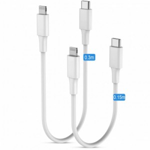 USB C ライトニングケーブル (0.15M+0.3M)