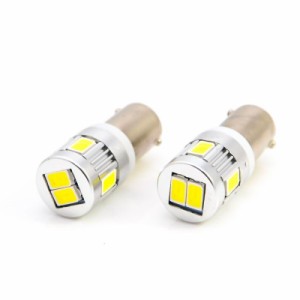 【e-auto fun】12V専用 LED T10 4W G14 BA9S型 5730 SMD 6発 無極性タイプ 6500k ホワイト 2個セット