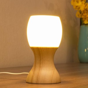 LEDの木製の電気スタンド、寝室のベッドサイドのナイトライト、調光可能なLed照明、創造的な家の装飾のテーブルランプ、ユニークな新築祝