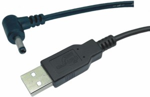 CNCTWO(コネクトツー) USB A(オス)→DC(オス) 外径3.8mmx内径1.4mm L字型プラグ 電源供給USBケーブル 5V 2A 約1.2m