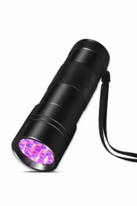 wumio ミニ UV ブラックライト 電池別売 紫外線 12灯 LED 携帯 小型 コンパクト レジン 硬化 汚れ ペット おしっこ 接着剤 夜間 照明 釣