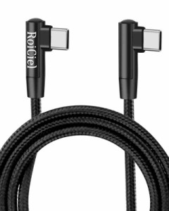 RoiCiel (ディアルズシーリズ) 両端 L型コネクター USB-Cケーブル 高耐久ナイロン Power Delivery対応60W/3A/20V 断線防止 アンドロイド 