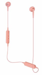 audio-technica ワイヤレスイヤホン セミオープン型 Bluetooth リモコン マイク付き (ピンク)