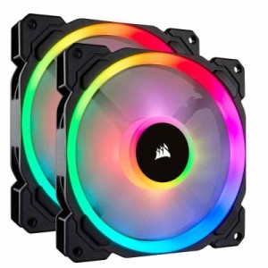 CORSAIR LLシリーズPCファン (2個入り【ブラック】(Lighting Node付き), 140mm径, 2Fan Pack)