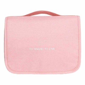 LaaSong トラベルポーチ 吊り下げ 旅行用ポーチ トラベルバッグ トラベルポーチ 洗面用具 (Pink)