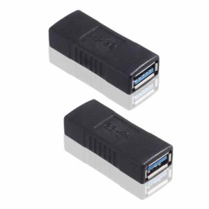 サムコス 2個セット 中継アダプタ USB 3.0 メス メス USB メスメス ブラック USB 3.0 延長アダプタ USB3.0 変換アダプタ 超高速5Gbps対応