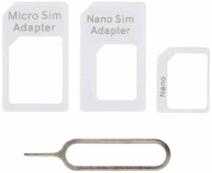 【BlueSea】iPhone5/4S/4対応 SIMアダプター【nanoSIM→microSIM・nanoSIM→通常SIM・microSIM→通常SIMに変換可能なアダプタの3点セット