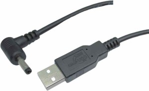 カモン 【(COMON)製】USB(A)←→DCジャック(直角/外径：2.35φ/内径：0.7φ)/黒/1.2m【DC-2307A】