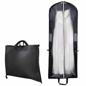 ガーメントバッグ ウエディング ドレスカバー 通気性 カビ対策 手持ち ドレス スーツ 衣類 ロングドレス 収納バッグ 持ち運び 大容量 (A)