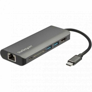 StarTech.com マルチポートアダプター／USB-C接続／シングルモニター／4K30Hz HDMI／60W USB PDパススルー／3x USB 3.0ハブ／ギガビット