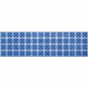 LANCETTI ファラオ インテリアマット キッチンマット (ブルー, 約60×210cm)