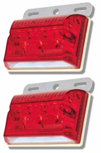 morytrade LED サイドマーカー 12V マーカーランプ 角型 ダウンライト 軽トラ (赤 2個セット)