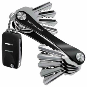 KeySmart（キースマート）コンパクト キー オーガナイザー、鍵 ホルダー、キーホルダー - かぎ14個、車キーフォブも付けれる (ブラック)