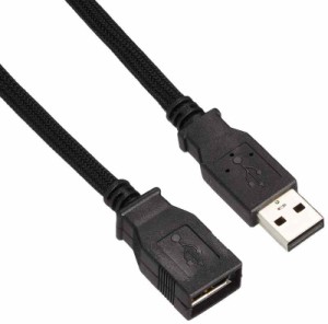 サンワサプライ ナイロンメッシュUSB2.0延長ケーブル(USB Aオス-USB Aメス) 2m KU20-NM20ENK
