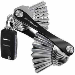 KeySmart（キースマート）コンパクト キー オーガナイザー、鍵 ホルダー、キーホルダー - かぎ22個、車キーフォブも付けれる (ブラック)