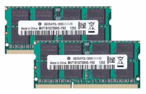 PC3L-12800S(DDR3-1600) SO-DIMM 8GB×2枚組 メモリンゴブランドノートPC用メモリ DDR3L対応モデル （電圧1.35V & 1.5V 両対応)