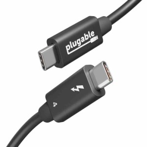 Plugable Thunderbolt 4 ケーブル 40Gpbs 240W 充電対応 1m [Thunderbolt 認証] 8K モニタ x 1、4K モニターx 2、USB4 Thunderbolt 3 USB