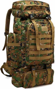 [ペガサスウィングス] 80L 登山リュック 防水 引っかき傷に強い 600D高密度 キャンバス シンプル ミリタリー アウトドア アウトドア バッ